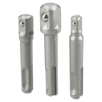 Silberne SDS Plus Adapter 1/4, 3/8, 1/2 Zoll mit gehärtetem Stahl für Bohrmaschinen.