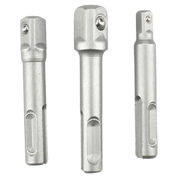 Silberne SDS Plus Adapter 1/4, 3/8, 1/2 Zoll, gehärtet. Verschiedene Größen.