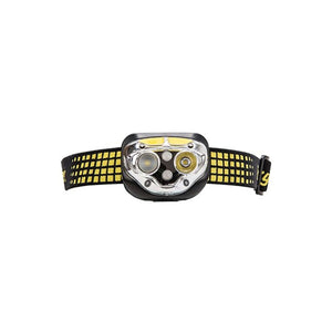Energizer 424475 Stirnlampe mit verstellbarem gelb-schwarzem Band und mehreren Lichtquellen.
