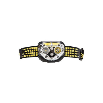 Energizer 424475 Stirnlampe mit verstellbarem gelb-schwarzem Band und mehreren Lichtquellen.