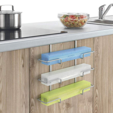 Metaltex Galileo Rollenhalter zur Küchenorganisation mit farbigen Folienboxen - homely Family Shop