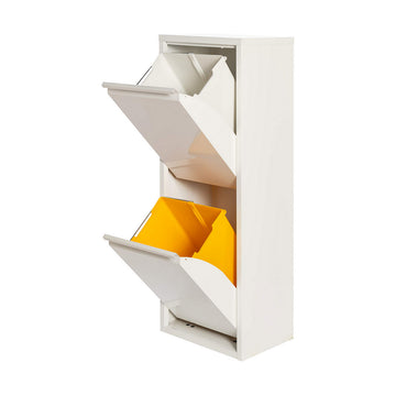Weißer Recycling Papierkorb mit zwei Schubladen - homely Family Shop