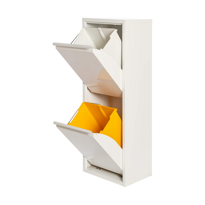 Weißer Recycling Papierkorb mit zwei Schubladen - homely Family Shop