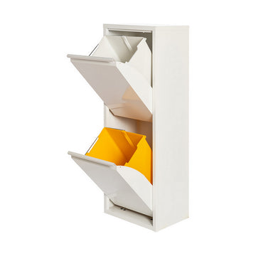 Weißer Recycling Papierkorb mit zwei Schubladen offen - homely Family Shop