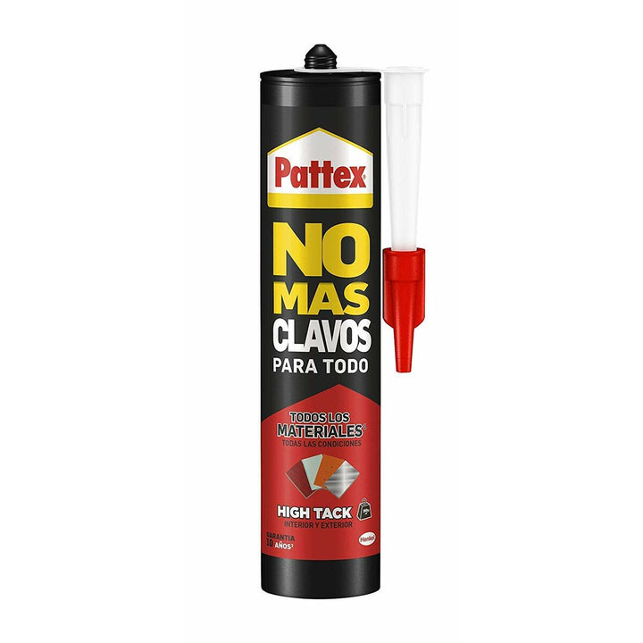 Pattex No Mas Clavos Klebstoff Tube mit rotem Applikator für starke Haftung.