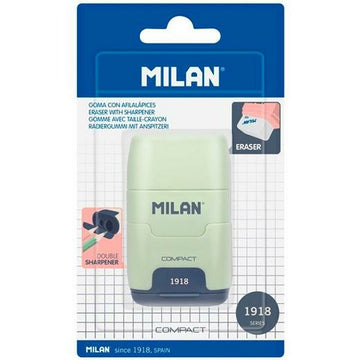 Milan 1918 Set: Bunter Radiergummi mit integriertem Spitzer für Bleistifte.