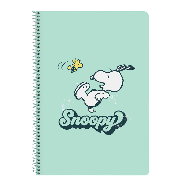 Groovy grünes Snoopy Notizbuch A4 mit 80 Blatt - homely Family Shop