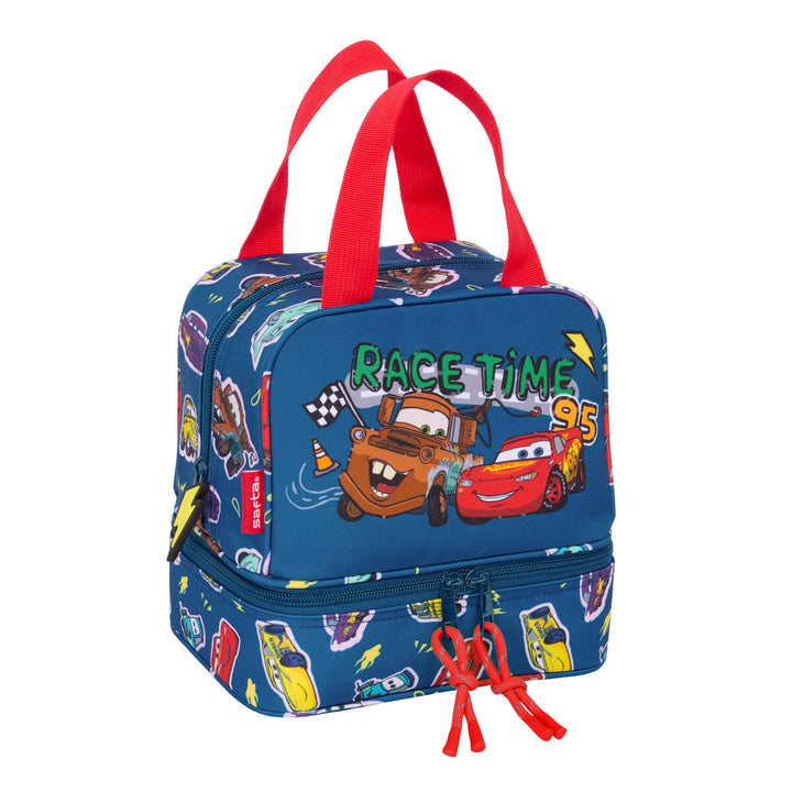 Marineblaue Cars Lunchbox mit Rennmotiven für Kinder - homely Family Shop