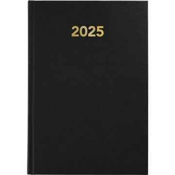 Schwarzer Grafoplas Baviera A5 Terminkalender 2025 mit goldener Jahreszahl - homely Family Shop