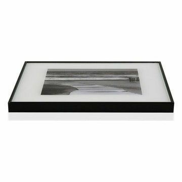 Schwarzer Bild Versa Kristall Rahmen mit Strandmotiv (2 x 30 x 30 cm).