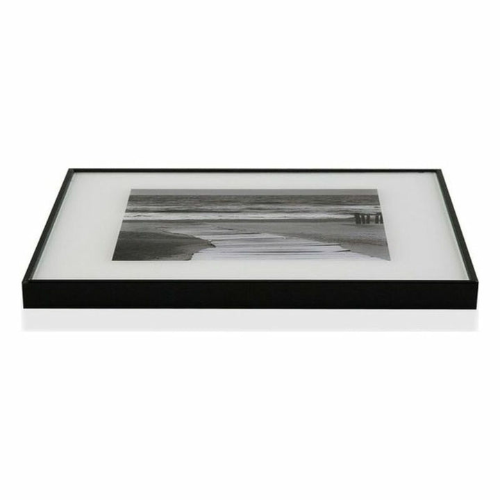 Schwarzer Bild Versa Kristall Rahmen mit Strandmotiv (2 x 30 x 30 cm).