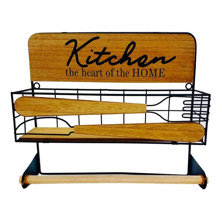 Versa Küchenrollenhalter aus Metall und Holz für Küchenaufbewahrung - homely Family Shop