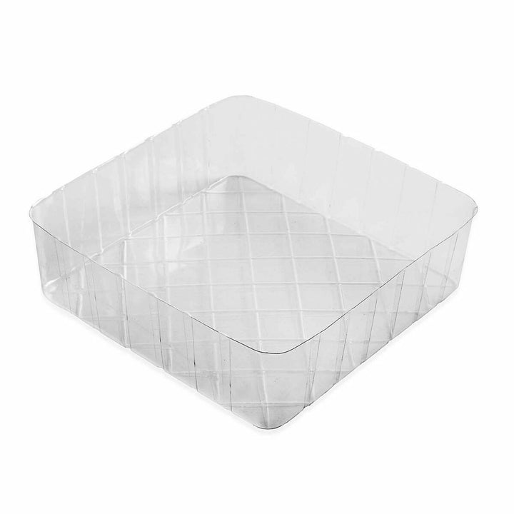 Transparenter Regenschirmständer mit Gittermuster. Praktischer Ständer für Zuhause.