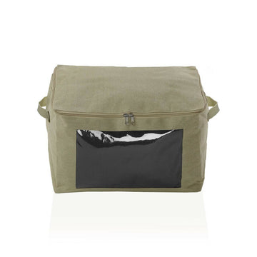 Beige Aufbewahrungsbox mit Fenster und Griffen - homely Family Shop
