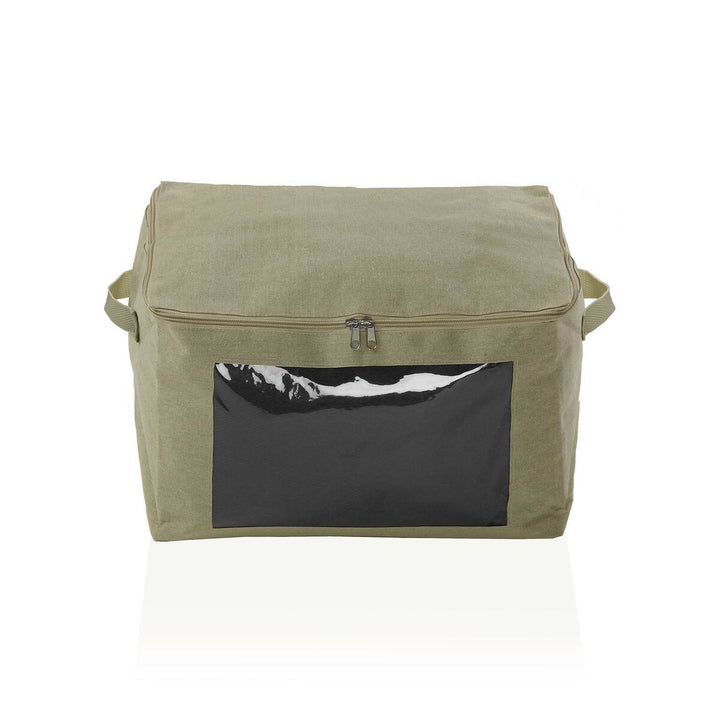 Beige Aufbewahrungsbox mit Fenster und Griffen - homely Family Shop