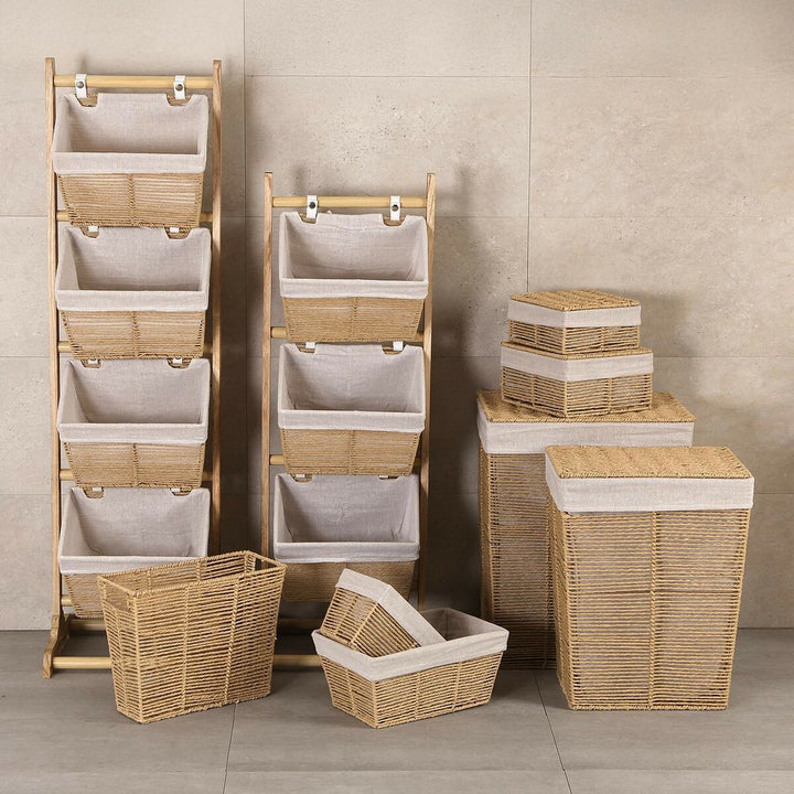 Braune geflochtene Körbe, Wäschekörbe für die Aufbewahrung - homely Family Shop