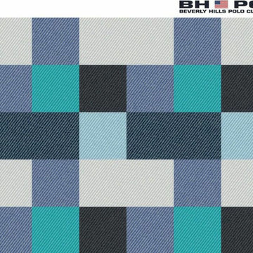 Bettdeckenbezug von Beverly Hills Polo Club mit modernem geometrischen Karomuster.