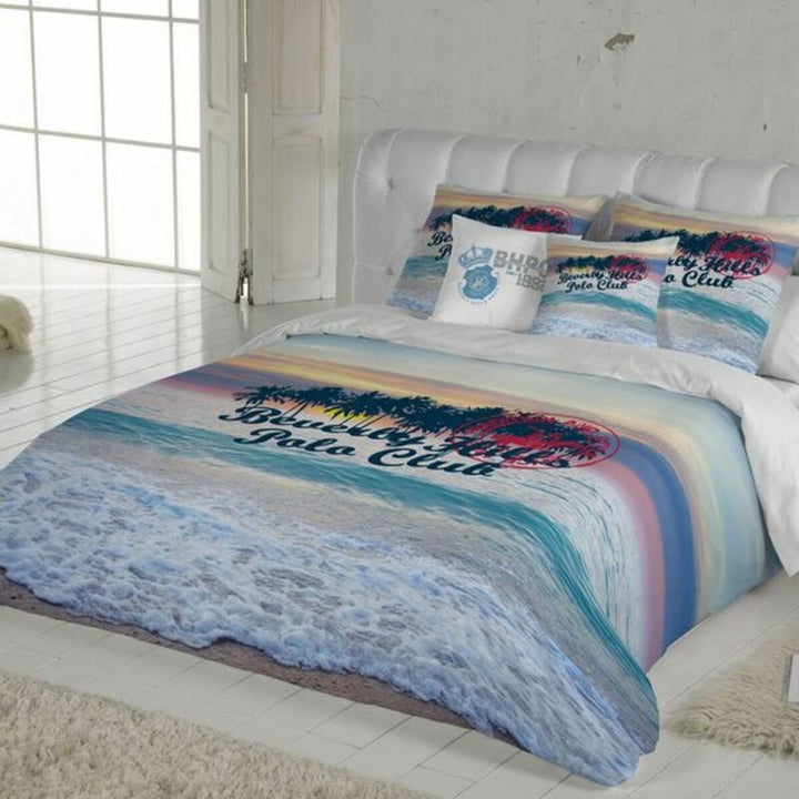 Beverly Hills Polo Club Bettwäsche mit Strandmotiv für Doppelmatratze. Weiche Bettdeckenbezug für Schlafzimmer.