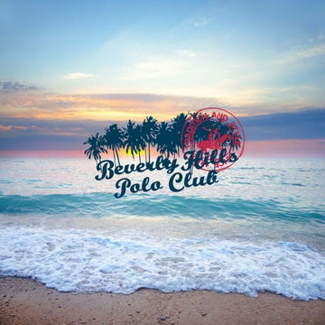 Beverly Hills Polo Club Logo auf einem sonnigen Strand für Doppelmatratze Bettdeckenbezug.