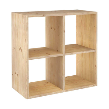 Astigarraga 2x2 Dinamic Regal aus Kieferholz. Schlichtes Design mit vier Fächern und sichtbarer Holzmaserung.