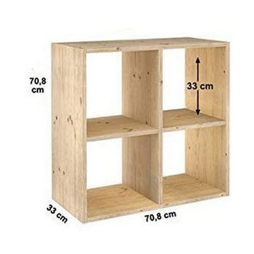 Astigarraga 2x2 Dinamic Kiefer Regal mit vier Fächern. Holzregal zur Aufbewahrung.