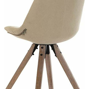 DKD Home Esszimmerstuhl mit beigem Sitz und Holzbeinen - homely Family Shop