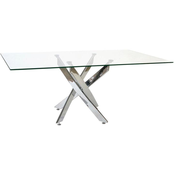 Durchsichtiger Esstisch mit Metall und Kristall Basis - Homely Family Shop