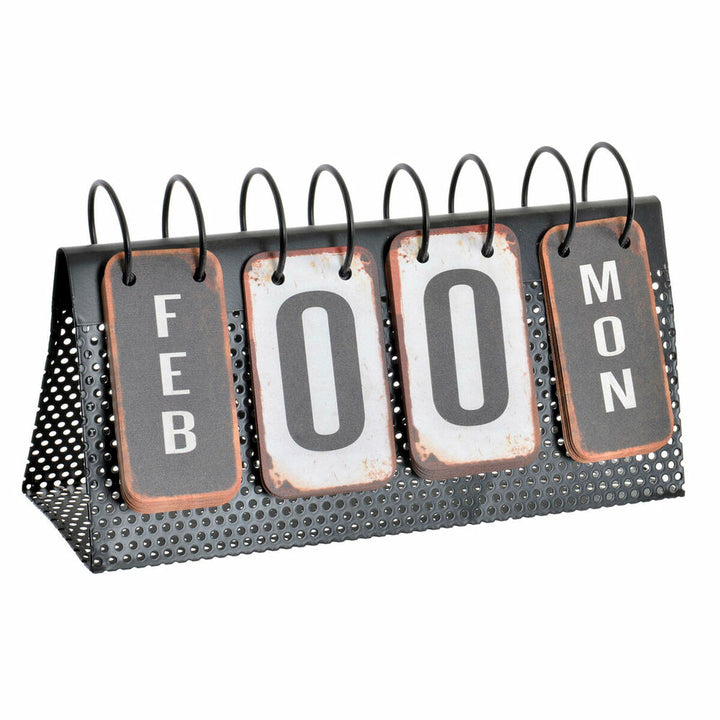 DKD Home Deko Tischkalender in Schwarz Weiß mit Datumsanzeige - homely Family Shop