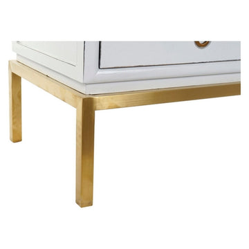 DKD Home Schrank: Weißes Holz, goldene Metallbasis - homely Family Shop