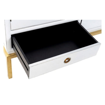 Offene weiße Schublade mit goldenen Details des DKD Home Schrankes - homely Family Shop