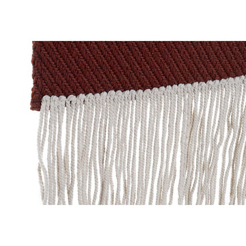 Rote Wanddekoration mit Naturfransen im Boho-Stil - Homely Family Shop