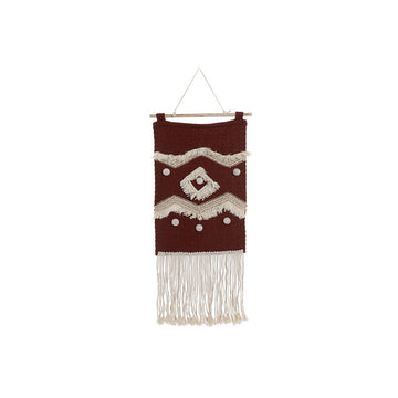 Rote Wanddekoration im Boho-Stil mit Quasten und Naturmaterialien - Homely Family Shop
