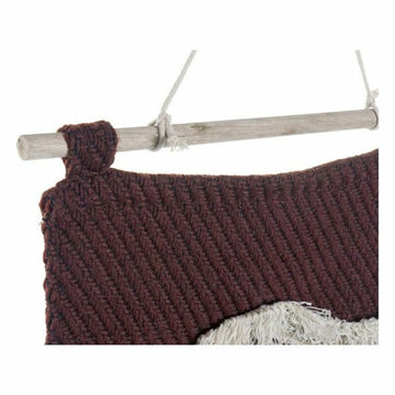 DKD Home Dekor Wandbehang im Boho-Stil mit Strickmuster und Holzstange - Homely Family Shop