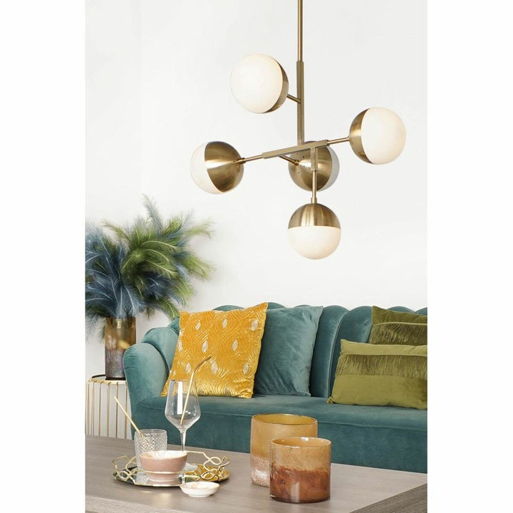 Moderne Deckenlampe aus Goldmetall mit Kristallkugeln - Homely Family Shop