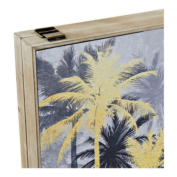 Dekorative Box mit tropischen Palmenmuster in Gold und Schwarz - Homely Family Shop
