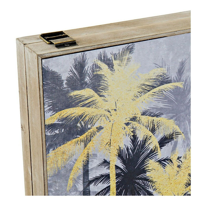 Dekorative Box mit tropischen Palmenmuster in Gold und Schwarz - Homely Family Shop