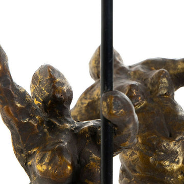 Goldene Ballett-Tänzerin Figur aus Mango-Holz und Aluminium von DKD Home Decor - homely Family Shop