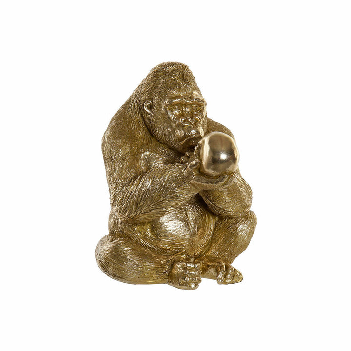 Goldener Harz Gorilla Deko Figur mit moderner Kugel - Homely Family Shop