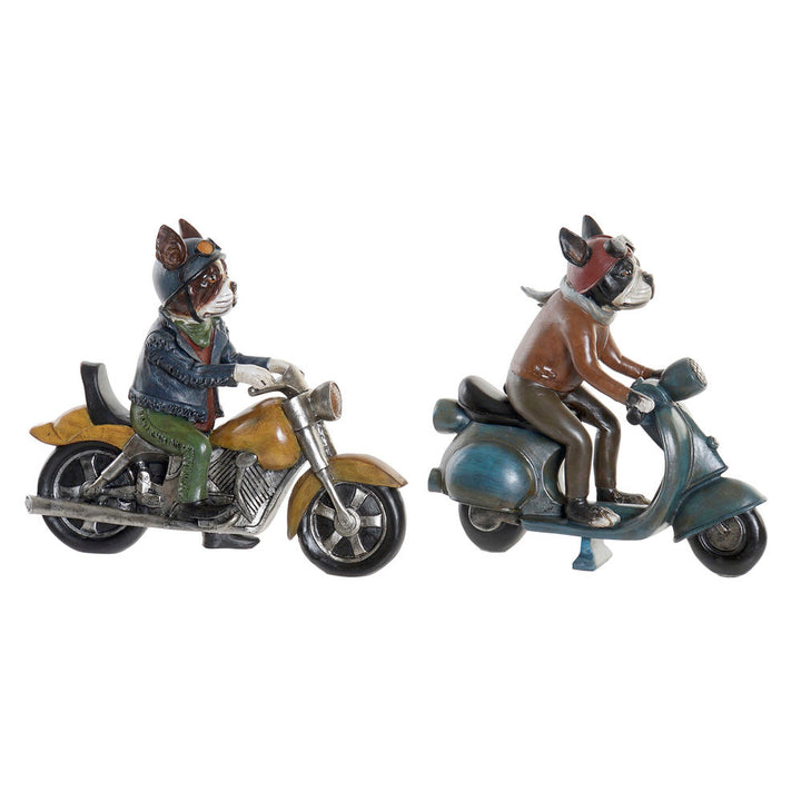 DKD Home Decor Deko-Figuren: Hunde auf Motorrad und Roller im Vintage-Stil - homely Family Shop