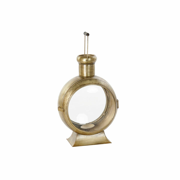 Goldene DKD Home Decor Straßenbeleuchtung mit runder Kompass-Optik und stabilem Fuß.