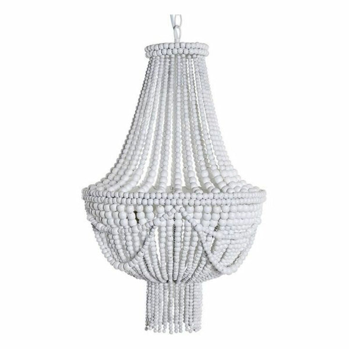 Weiße DKD Home Decor Deckenlampe aus Holz und Metall - homely Family Shop