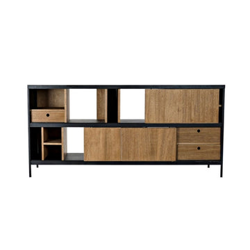 DKD Home Alvin Anrichte mit Escheholz Schubladen und Eisenrahmen - homely Family Shop