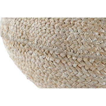 Nahaufnahme DKD Home Dekor Puff, Naturmaterial und Webmuster - homely Family Shop