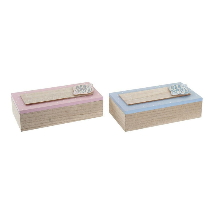 Zwei DKD Home Deko Boxen aus Holz mit natürlichem Finish - homely Family Shop