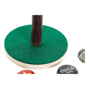 DKD Home Dekor Holzspiel mit braun-grünem Sockel und Flaschendeckel - homely Family Shop