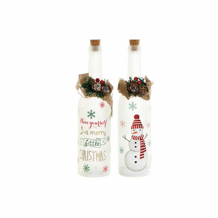 Dekorative LED Flaschen mit Schneemann und Weihnachtsmotiv - homely Family Shop
