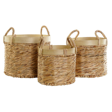 DKD Home Decor Korb-Set aus Bambus und Binsen im Tropical-Stil - homely Family Shop