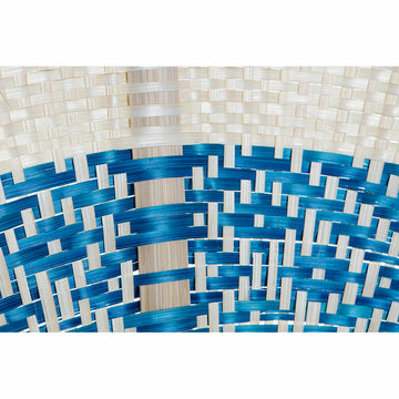 Nahaufnahme blaue Wanddekoration von DKD Home mit Webmuster - homely Family Shop