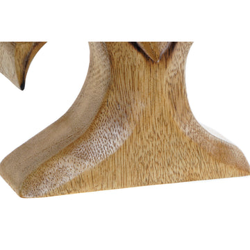 Detailaufnahme: Natürlich farbige Baum Deko-Figur aus Holz mit Maserung.