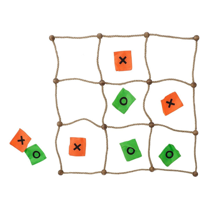 DKD Home Decor Tic Tac Toe Spiel mit Holzrahmen und Stoffstücken - homely Family Shop